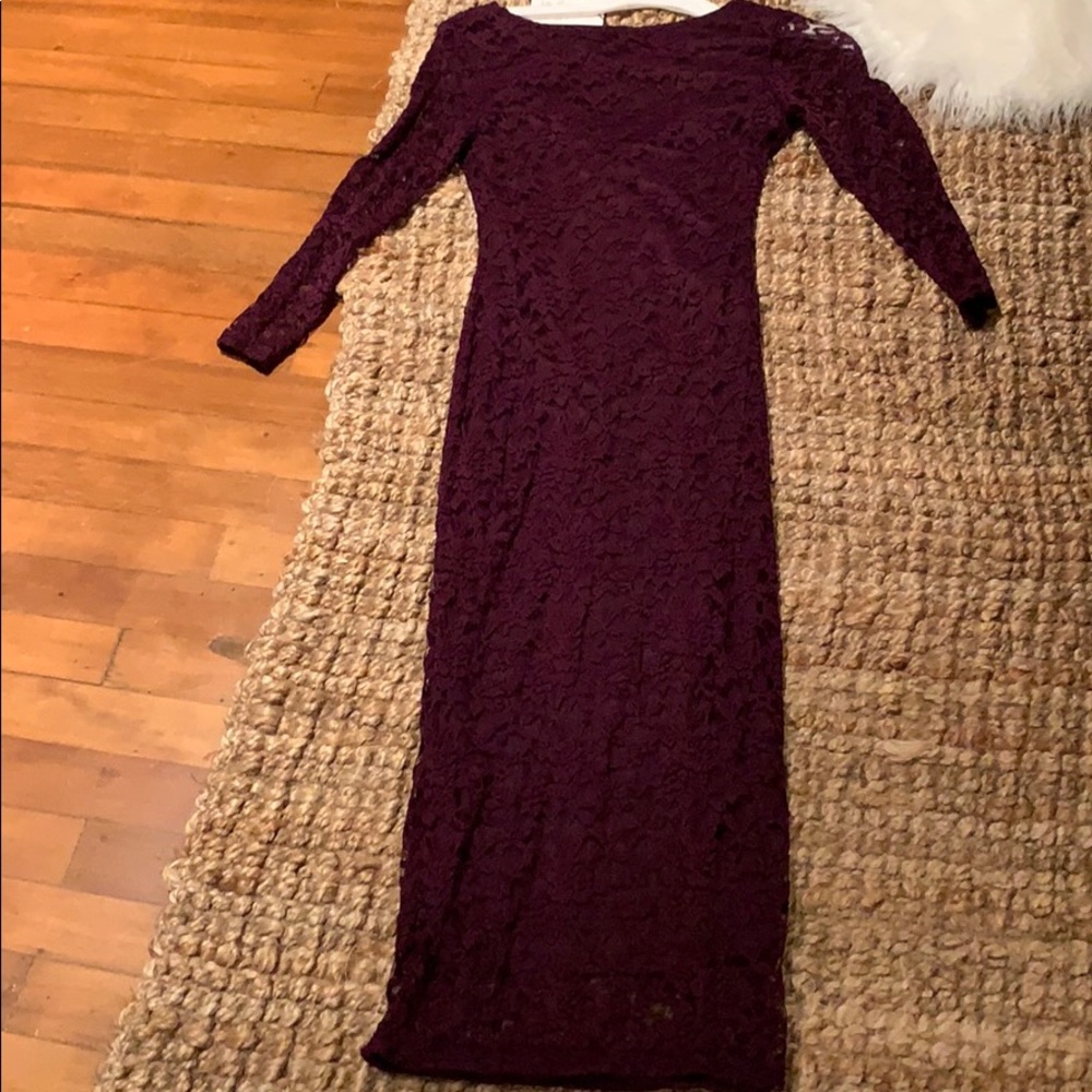 Dark burgundy lace dress fitted